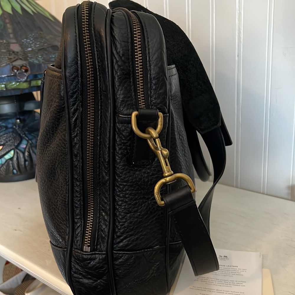 Vintage Coach briefcase messenger bag black with original paperwork receipt - Picture 9 of 16
